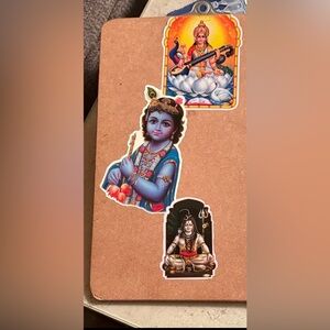 Clipboard in Brown with Spiritual Sticker. Preloved. 9.25 x 8.25 inches.